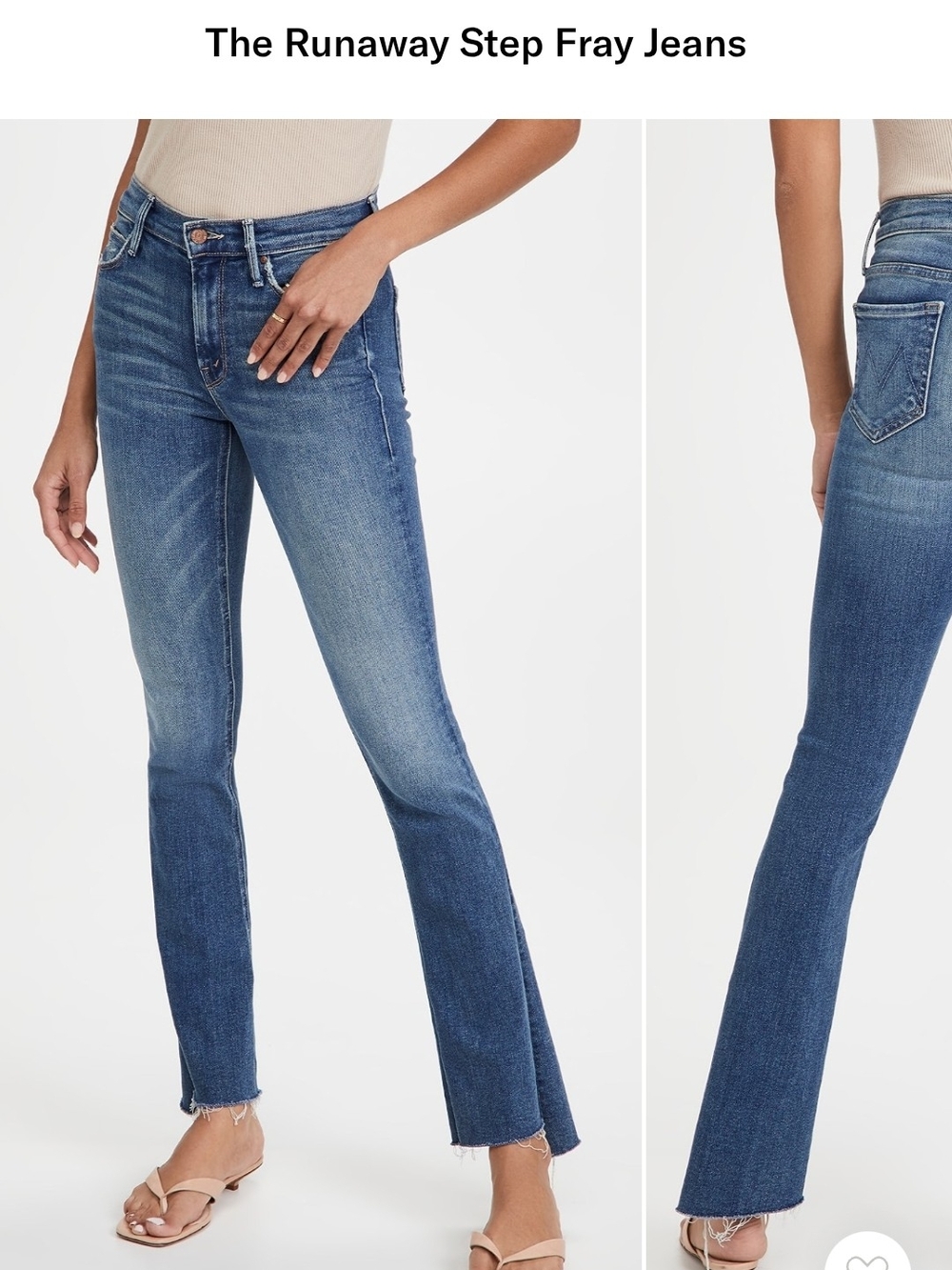 MOTHER Runaway Step Fray Jeans - Blue Wash